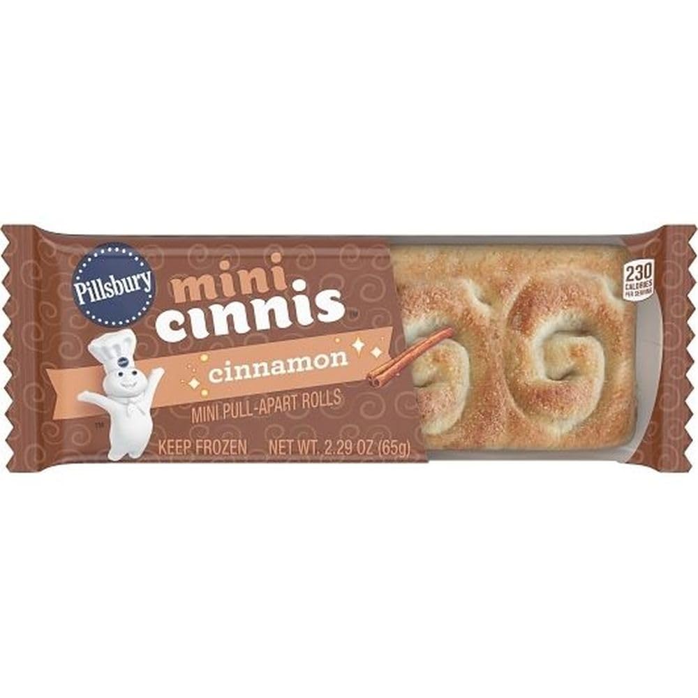 Pillsbury Mini Cinnis Soft Pull-Apart Cinnamon Rolls by General Mills – 2.29 Ounce (Pack of 72), Brownish-orange, Pack of 72, Model 33686