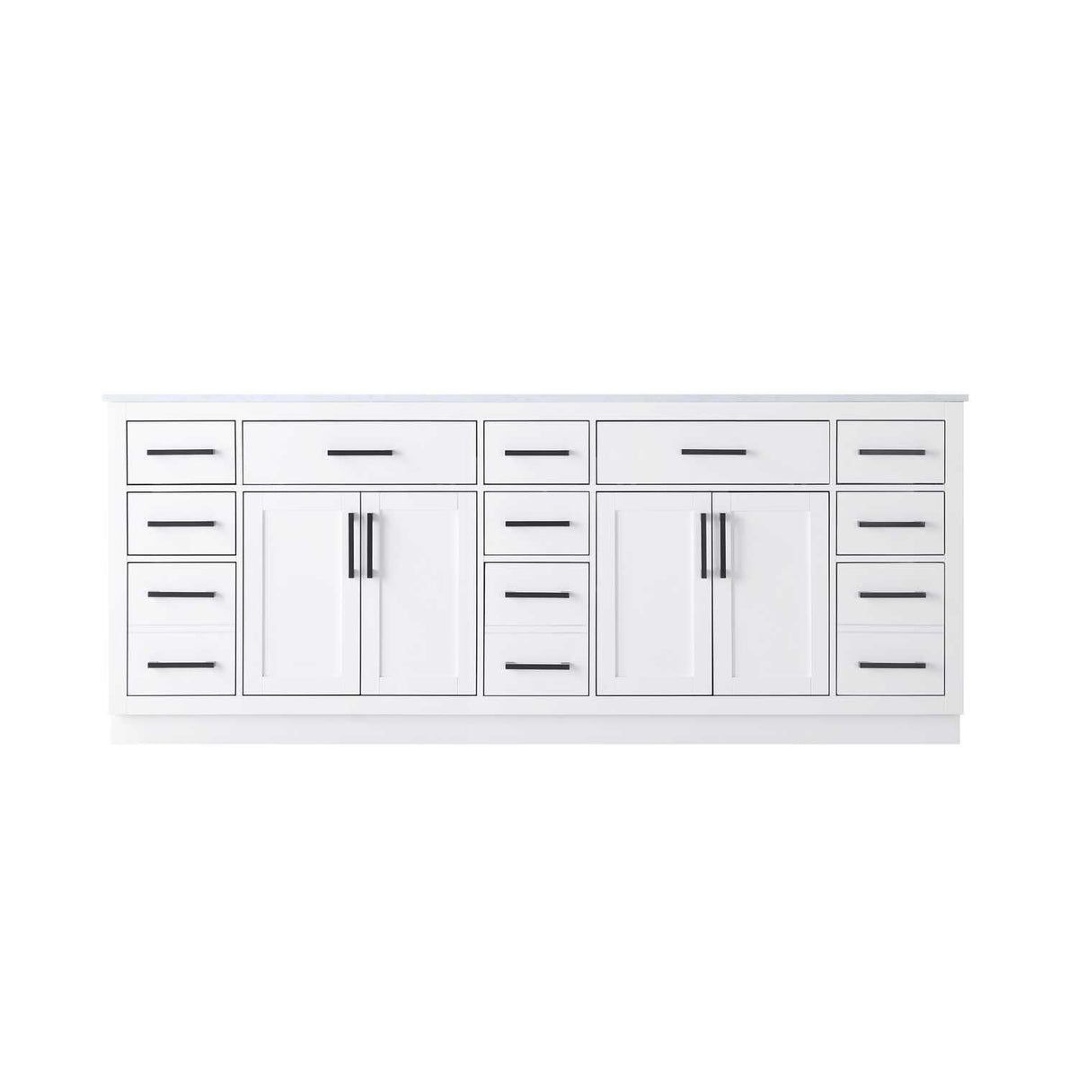 Elegant Kitchen and Bath Alden 84" Double Bathroom Vanity in White by Elegant Lighting – 84" W x 35" H x 22" D, Wood, White, Model VF29784DWH
