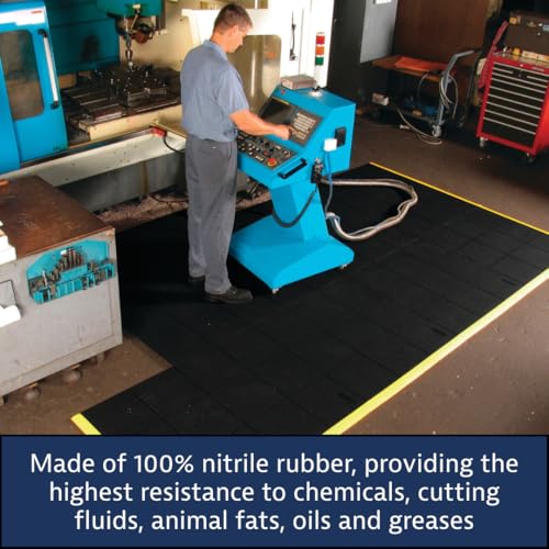 Notrax Black / Oil Resistant / 35.8"L x 35.8"W x 0.8"Th Floor Mats & Matting