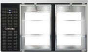 BBC59-GD-PT Two Section Glass Door Refrigerated Pass-Thru Back Bar Cooler, 59" W x 34-3/4"H, Black Exterior