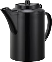 Service Ideas TST612BL Double wall Teapot with Tether, Plastic, 16 oz., Black
