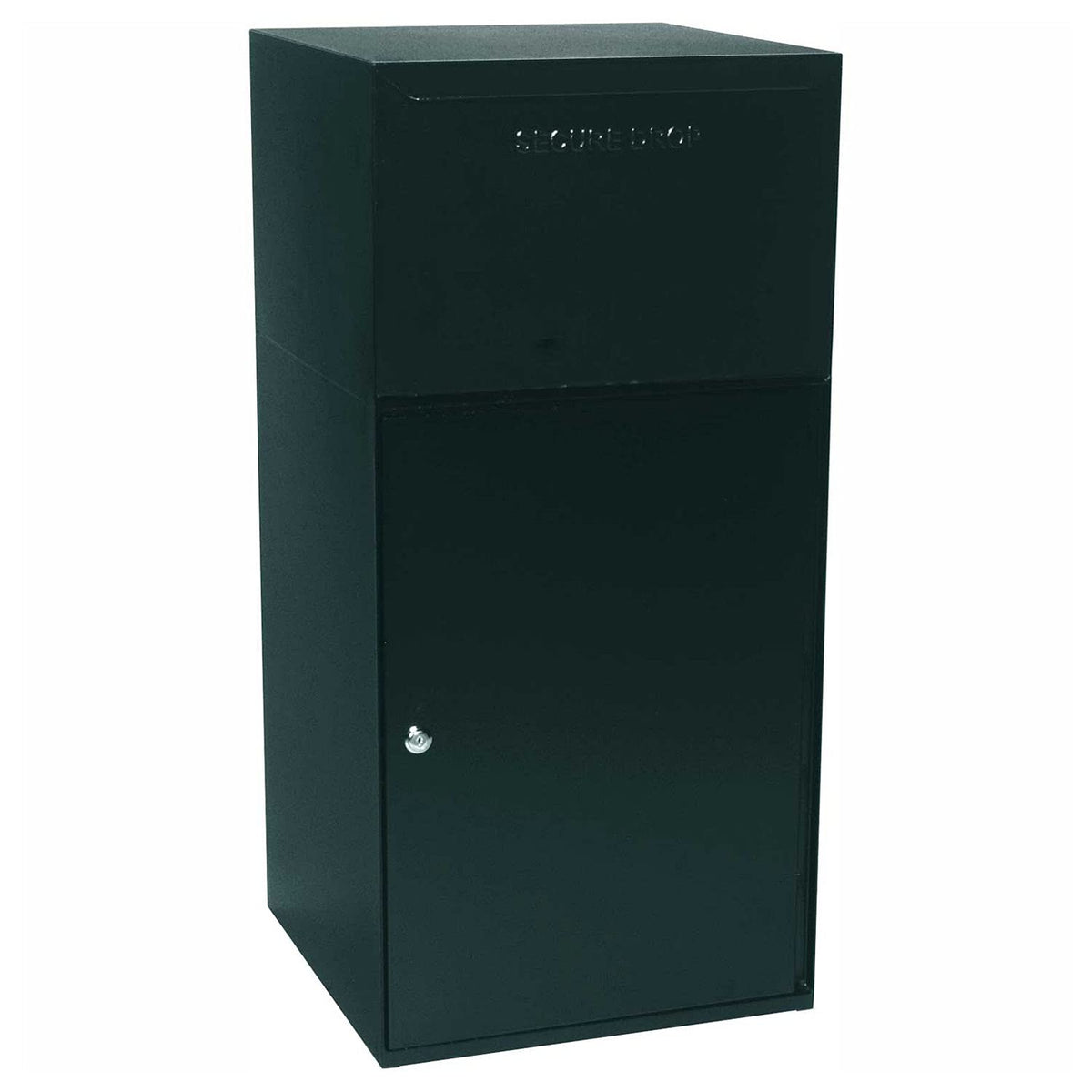 ® Collection Vault DVCS0023 Secure Collection and Package Drop with Removable Tote (Black) by dVault – 19"L x 19"W x 40"H, Steel, Black, Model DVCS0023-1