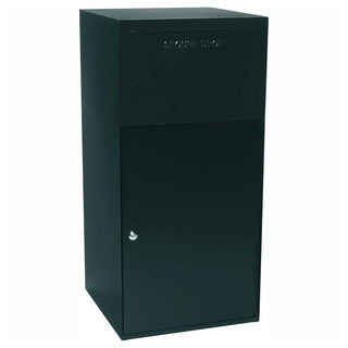 ® Collection Vault DVCS0023 Secure Collection and Package Drop with Removable Tote (Black) by dVault – 19"L x 19"W x 40"H, Steel, Black, Model DVCS0023-1