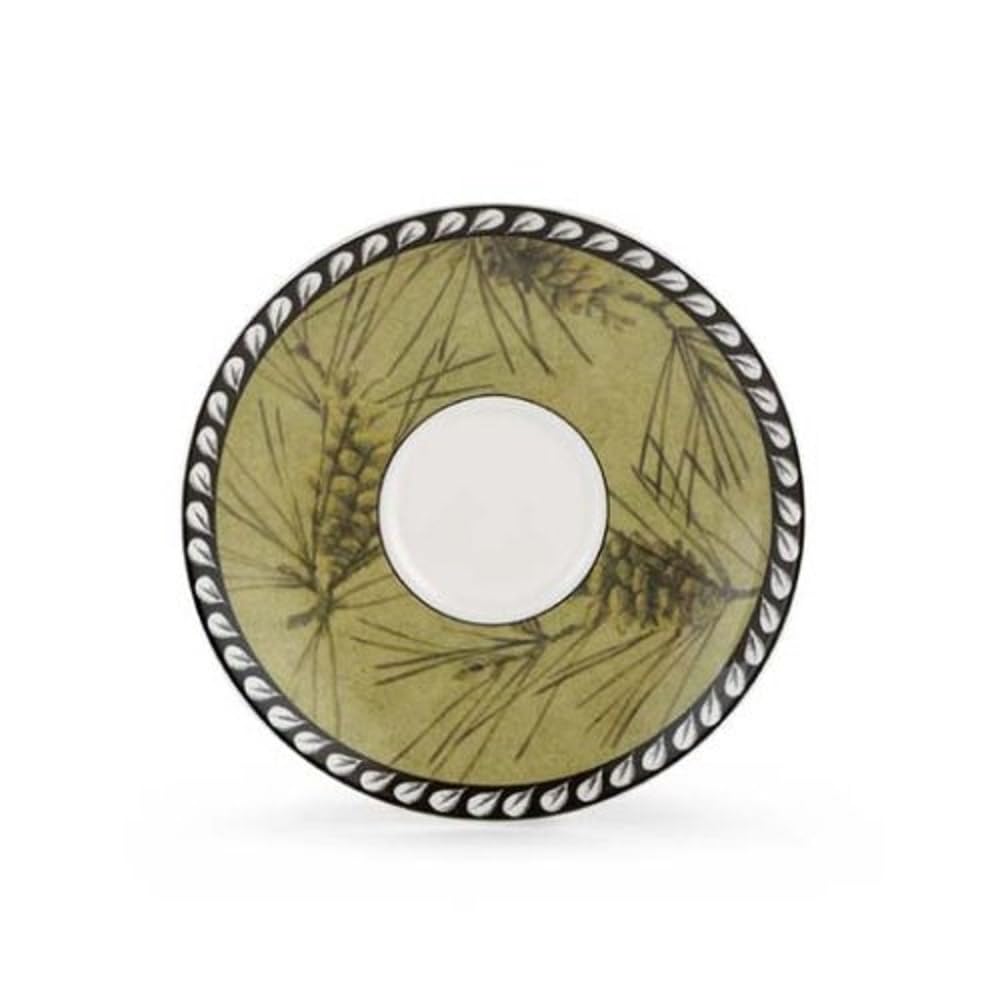 Pine Bough Saucer by Lenox – Small, Bone China, Green, Model 6323596