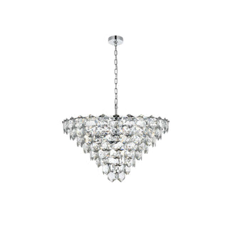Adaline 15 Light Chandelier Chrome by Lighting Design – Iron and Crystal, Chrome