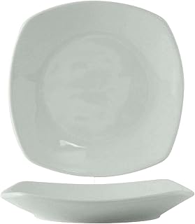Tuxton China BPH-105J Pasta Plate, 26 oz., 10-1/2", Square, Coupe, Microwave and Dishwasher Safe, Oven Proof, Fully Vitrified, DuraTux, Porcelain White, Pack of 12