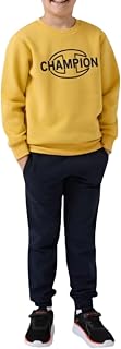 Champion Legacy Boys' Crewneck Sweatsuit, XS, Yellow, XS
