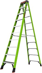 Little Giant A-Force375 10 ft Ladder with Ground Cue, 15830-001 | Non-Conductive Fiberglass, Removed Top Rung, Includes Tool Holsters, 375 lbs. Capacity Type IAA