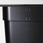 HUBERT Third-Size Polycarbonate Cold Food Pan, Black - 12 4/5" L x 6 15/16" W x 6" D