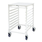 Aluminum 9-Pan Bun Pan Rack with Top - 20 1/2" L x 26" W x 34" H by HUBERT – 9-Tier Knockdown, Aluminum, Silver, Model AET1893/AT/KDSM