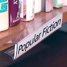 7/8" x 6" Shelf Clip Label Holder, Clear, for 3/4" Thick Shelving, 10/Pk