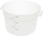 Carlisle FoodService Products Storplus Round Food Storage Container with Stackable Design for Catering, Buffets, Restaurants, Polyethylene (Pe), 12 Quart, White