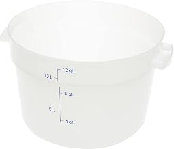 Carlisle FoodService Products Storplus Round Food Storage Container with Stackable Design for Catering, Buffets, Restaurants, Polyethylene (Pe), 12 Quart, White