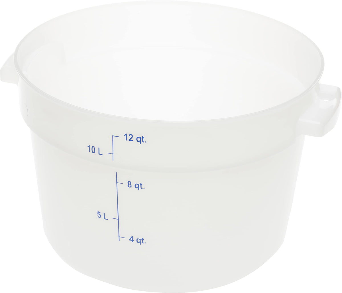 Storplus Round Food Storage Container with Stackable Design for Catering by Carlisle FoodService Products – 12 Quart (Pack of 6), 12.0 quarts, Plastic, White, Model 1097702