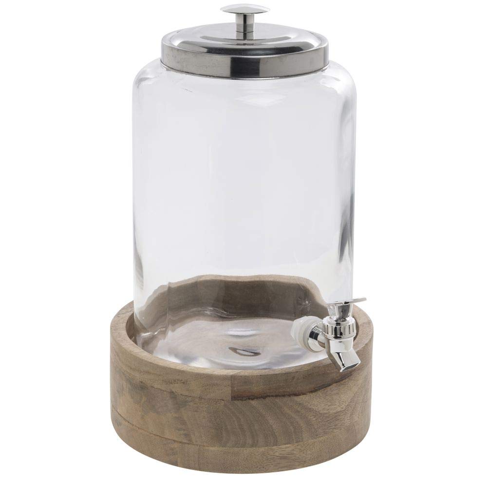 Beverage Dispenser Stand Reversible Mango Wood - 5"H by HUBERT – Brown, Model 89390