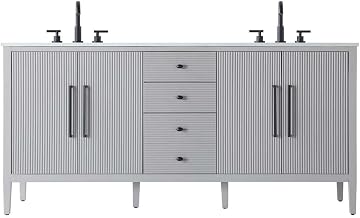 Elegant Kitchen and Bath 72" Double Bathroom Vanity in Grey