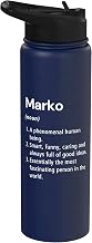 Marko Name Definition Dictionary Stainless Steel Insulated Water Bottle