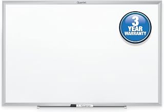 Quartet Dry Erase White Board 36"W x 24"H Non-Magnetic Whiteboard, Total Erase, Silver Aluminum Frame (S533)