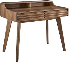 Brown Writing Desk, Computer Workstation with Spacious Surface, Stylish Design, Sturdy Construction, Ideal for Home or Office use