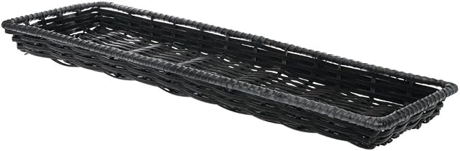 HUBERT Wicker Storage Basket Black Plastic - 9" L x 26" W x 1" H