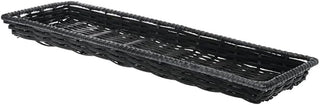 HUBERT Wicker Storage Basket Black Plastic - 9" L x 26" W x 1" H