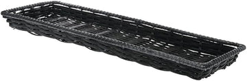 HUBERT Wicker Storage Basket Black Plastic - 9" L x 26" W x 1" H