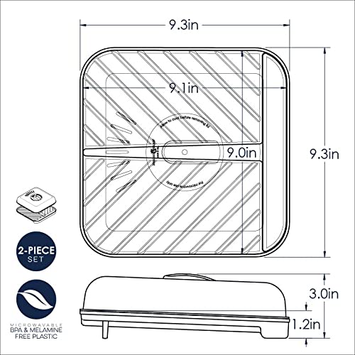 Nordic Ware White / 9.3" x 9.3" x 1.2" / Slanted Bacon Tray Lids