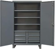 Extra Heavy Duty Welded 12 Gauge Steel 6 Drawers Cabinet by Durham – One Size, Alloy Steel, Grey, Model HDCD247278-6B95