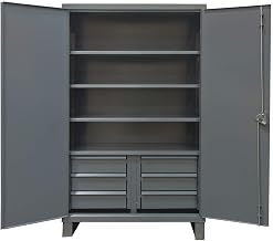 Extra Heavy Duty Welded 12 Gauge Steel 6 Drawers Cabinet by Durham – One Size, Alloy Steel, Grey, Model HDCD247278-6B95