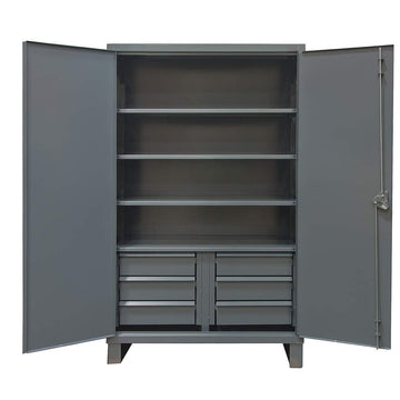 Extra Heavy Duty Welded 12 Gauge Steel 6 Drawers Cabinet by Durham – One Size, Alloy Steel, Grey, Model HDCD247278-6B95