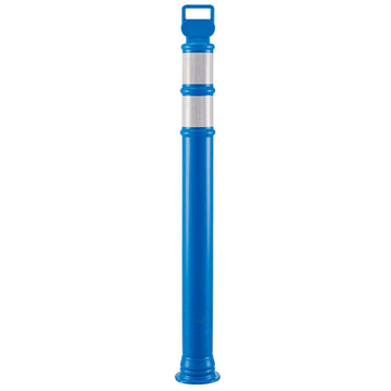 Portable Delineator Post w/ 3" Reflective Bands by Global Industrial – Polyethylene, Blue, Model RD10-R6P-Blue