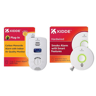 Smart Carbon Monoxide & Smoke Detector Bundle with Air Quality Monitor and WiFi Connectivity by Kidde – Commercial Grade