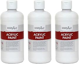 Handy Art Acrylic Paint, Blockout White, 16 oz. Bottle, Pack of 3 (RPC101005-3)