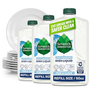 Seventh Generation Unscented / 50 Fl Oz (Pack of 3) / Free and Clear Dish Soap