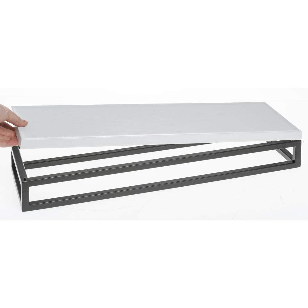 Black Display Riser with White Top - 3 1/5" H by HUBERT – Metal, Black, Model 33037+21734