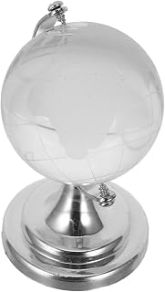 VICASKY Miniature Small Glass Ball Globe with Stand, Rotatable Desktop Globe Ornament for Home Office Educational Decoration