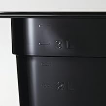 HUBERT Fourth-Size Polycarbonate Cold Food Pan, Black - 10 3/7" L x 6 15/16" W x 6" D