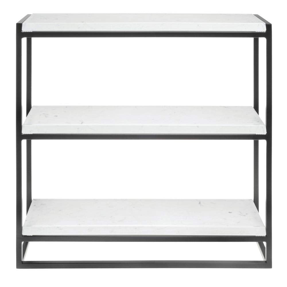 3-Tier Display Shelf with Marble Shelves - 21"L x 6 2/5"W x 20 7/8"H by HUBERT – Marble, Model 48498+34778