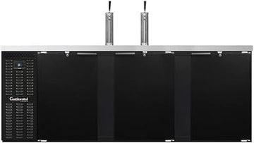 KC90S Keg Cooler 90" W, Five Keg Capacity, Black Exterior & Shallow Depth