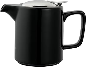 Service Ideas Ceramic Teapot with Removable Infuser, 16 oz, Washington | TPCW16BL in Black