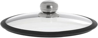 Fundix Classic Glass Paella Pan Lid with Silicone Rim - 12 1/2" Dia