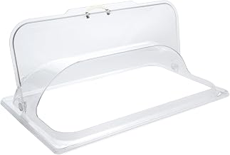 Winco Polycarbonate Dome Flip Cover, Full Size, Medium, Clear | Dishwasher safe, BPA-free, Great for Cooking, Food Preparation and Restaurant Kitchens