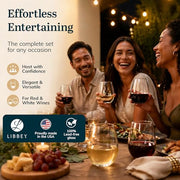 Libbey Red & White 12 / 12 Count / Stemless Wine Glasses