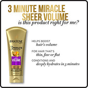Pantene 3 Minute Miracle Conditioner 6 FL OZ / 6 Fl Oz (Pack of 1) / Sheer Volume Deep Conditioner - NEW Conditioners