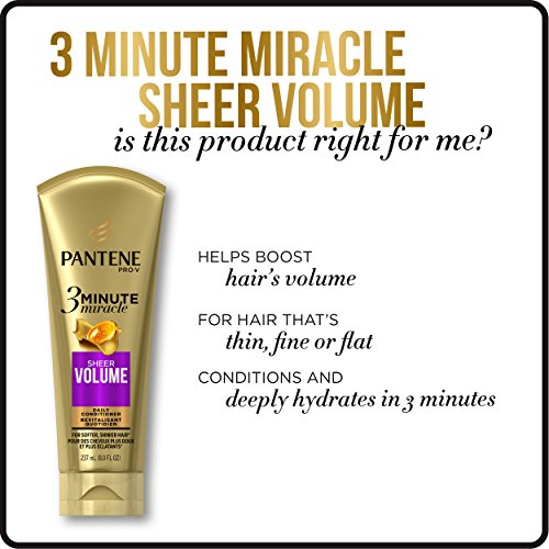 Pantene 3 Minute Miracle Conditioner 6 FL OZ / 6 Fl Oz (Pack of 1) / Sheer Volume Deep Conditioner - NEW Conditioners