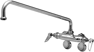 T&S Brass B-0236-M Double Pantry Faucet, Wall Mount, Adjustable Centers, 12" Swing Nozzle (Pack of 6)