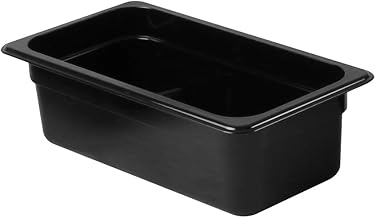 Thunder Group PLPA8134BK Food Pan, 1/3 Size, 4" deep, Shatter and Scratch Resistant, Dishwasher Safe, Polycarbonate, Black, NSF, Pack of 12