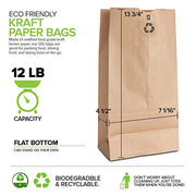 Stock Your Home 100 / 12 Lb / Kraft Brown Food Storage Bags