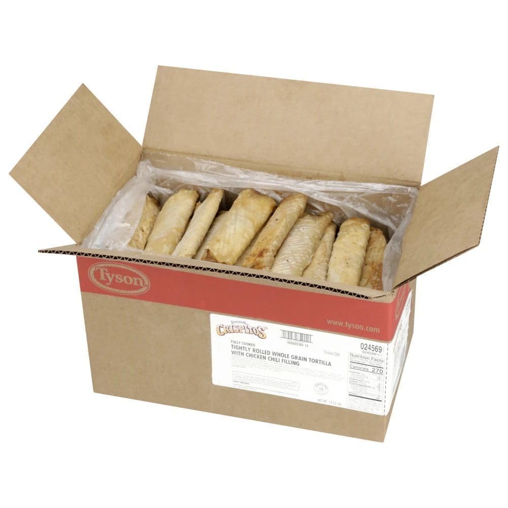 Fully Cooked Tightly Rolled Whole Grain Tortilla with Chicken Chili Filling by Tyson – 15.53 Pound (Pack of 1)