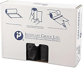 Inteplast 40-45 Gallon Trash Can Liner, 40 x 48 in, Black, 250 Count